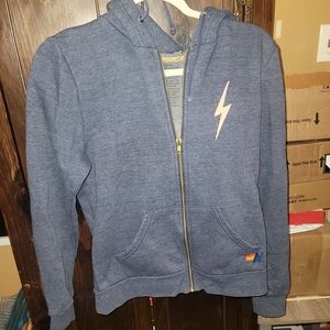 Aviator Nation Zip Up Hoodies With Pink Stitch Lightening Bilt Small